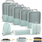 Bol.com Koffer-organizerset 6 stuks compressiezakken - inpakzakken voor koffer - reizen voor kleding schoenen aanbieding