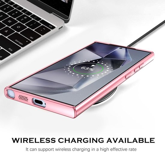 Coque adaptée Samsung Galaxy S24 Ultra coque Magnétique Avec Protecteur d'objectif Transparent / Or Rose - Coque Aimantée MagSafe Compatible Case cover Samsung S24 Ultra