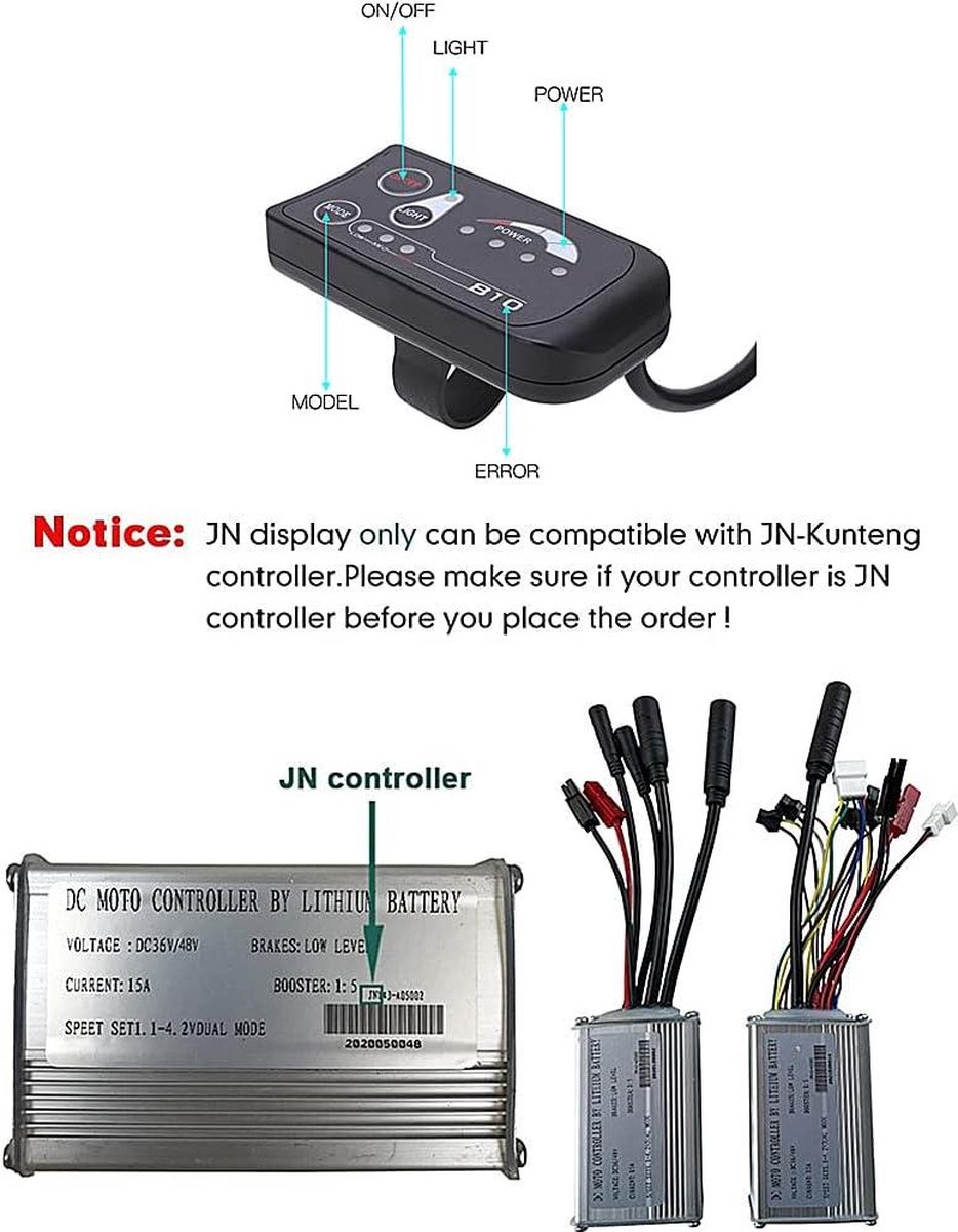 Elektrische Fiets Display Meter 36V/48V E Bike LED Display, Veelzijdige Fietscomputer, E Bike LCD Display Verbeterde E Bike Accessoires, Perfecte Metgezel voor KTLED880 E Bike