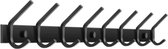 Stijlvolle Dubbele Haken Kapstok - 60cm - Wandkapstok - Moderne Mat Zwarte Afwerking - Hoed- en Jasrek - Robuuste Metalen Constructie - Muurbevestiging - Eenvoudige Installatie - Inclusief Bevestigingsmaterialen - Voor Hal, Gang of Slaapkamer