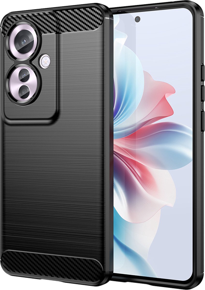MobyDefend Hoesje - Geschikt voor Oppo Reno 11F - TPU Backcover - Zwart