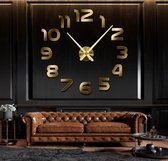Wandklok Wandklokken Woonkamer Klassieke Decoratieve Wandklok Met Slinger Moderne Ronde Minimalistische Niet-tikkende Stille Metalen Klok (Color : Gold, Size : 50 * 70cm
