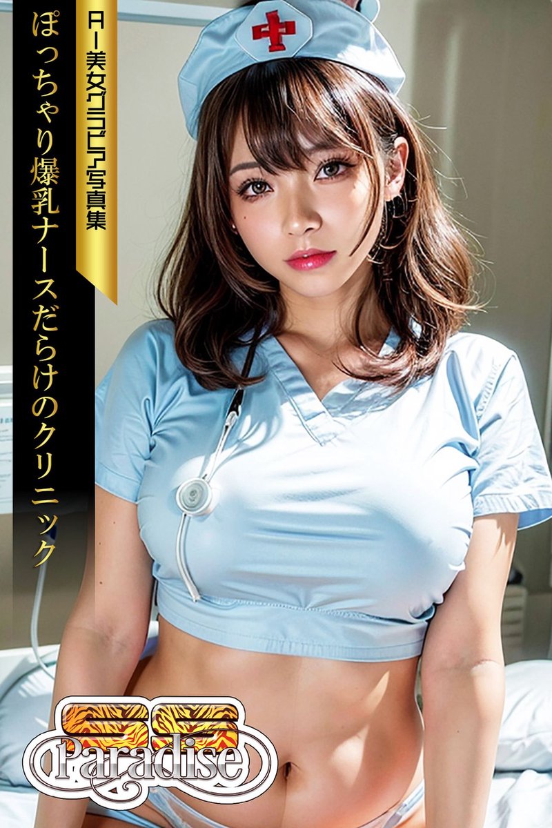 ぽっちゃり爆乳ナースだらけのクリニック AI美女グラビア写真集【SS