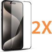 2x Full Cover Screenprotector Geschikt voor: iPhone 15 Plus - Screen protector - volledige glas - bescherming - beschermglas - ZT Accessoires