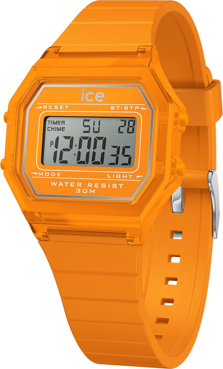 Ice Watch ICE digit retro - Neon orange - Clear 022886 Horloge - Siliconen - Oranje - Ø 33 mm