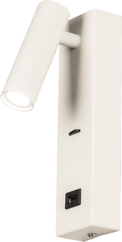Lumidora Wandlamp 75072 - Voor binnen - LEESBETH - Ingebouwd LED - 3.0 Watt - 2700 Kelvin - Wit - Metaal
