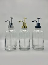 Siroop dispensers Kingston, glas met zilveren/zwart/goud pompje