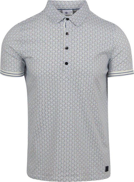 Blue Industry - Polo Jersey Imprimé Blauw - Coupe Moderne - Polo Homme Taille M