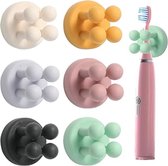 SHOP YOLO-Tandenborstelhouders-6 stuks van siliconen-kleefhaken-voor badkamer-keuken-secretariaat