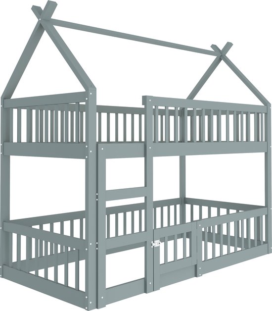 Sweiko Kinderbed, Stapelbed 200x90 cm, bed/bureau twee in één, Zelfinstallerend, met