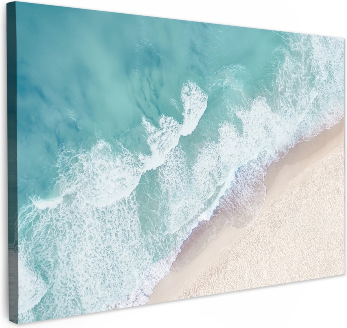 Canvas schilderij 120x80 cm - Wanddecoratie badkamer Strand - Zee - Natuur - Zomer - Muurd