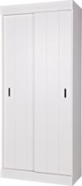 WOOOD Row Plankenkast Met Schuifdeuren - Grenen - Wit - 195x85x44