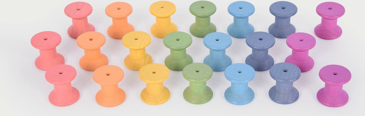 Tickit RAINBOW WOODEN SPOOLS