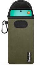 Hoesje voor Xiaomi Redmi 13 4G - MobyDefend Neopreen Pouch Met Karabijnhaak - Insteekhoesje - Riemlus Hoesje - Groen - GSM Hoesje - Telefoonhoesje Geschikt Voor: Xiaomi Redmi 13 4G