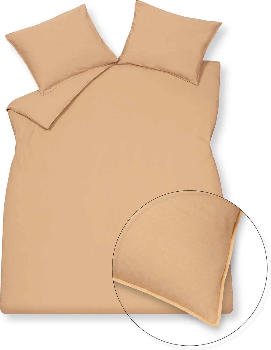 Washed Cotton Dekbedovertrek 200x220 Cm Apricot Blush