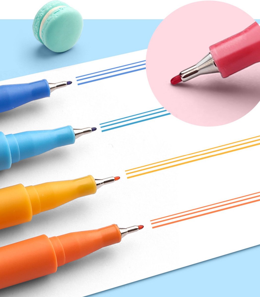 Ainy - Fineliners set van 10 kleur fineliner / viltstiften | fine liner manga / anime tekenen | bullet journal stiften | handlettering markers | Pigment liner | calligraphy pennen — afbeelding 5