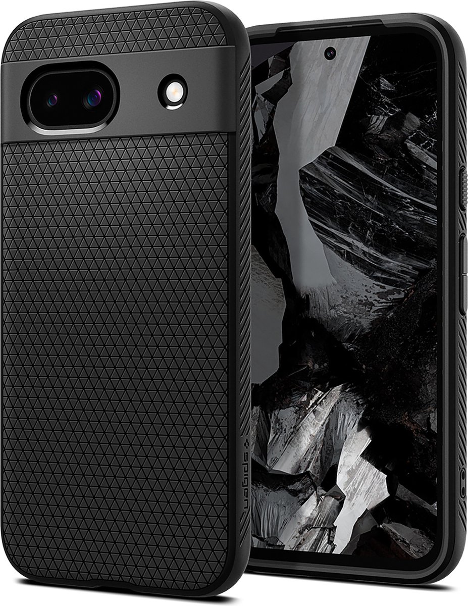 Spigen Liquid Air Hoesje Geschikt voor Google Pixel 8a - Back Cover Flexibel TPU Zwart