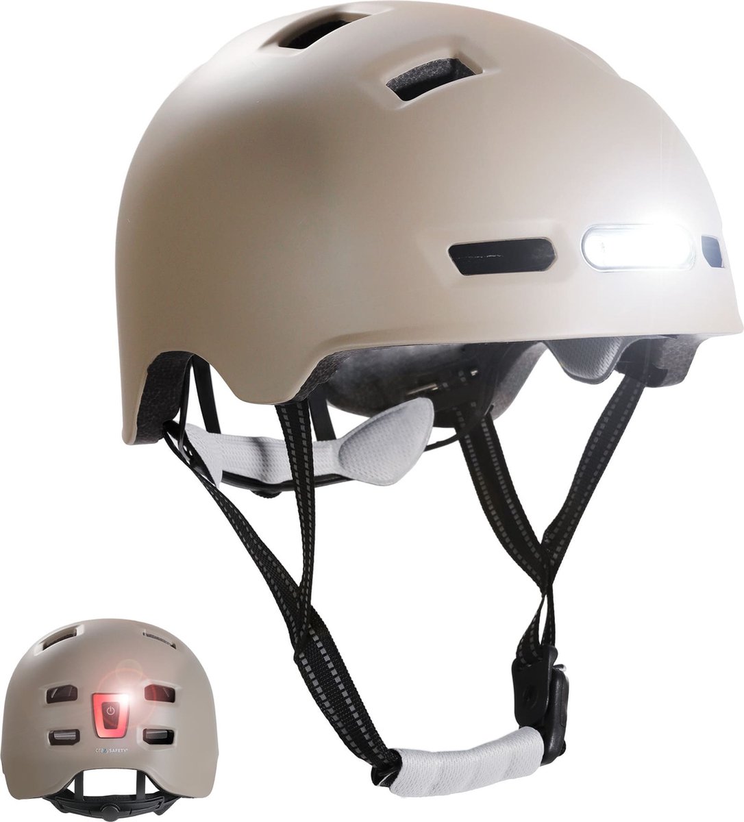 CRAZY SAFETY Skater Helm Vertigo Lichtbeige