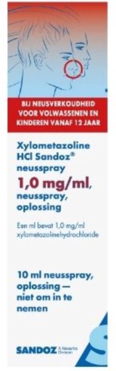 Goedkoopste Sandoz Neusspray Xylometazoline 1.0mg/ml - 2 x 10 ml