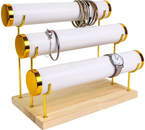 PRITOK Armbandstandaard van fluweel met afneembare 3 etages PRITOK Armbandstandaard van fluweel met afneembare 3 etages