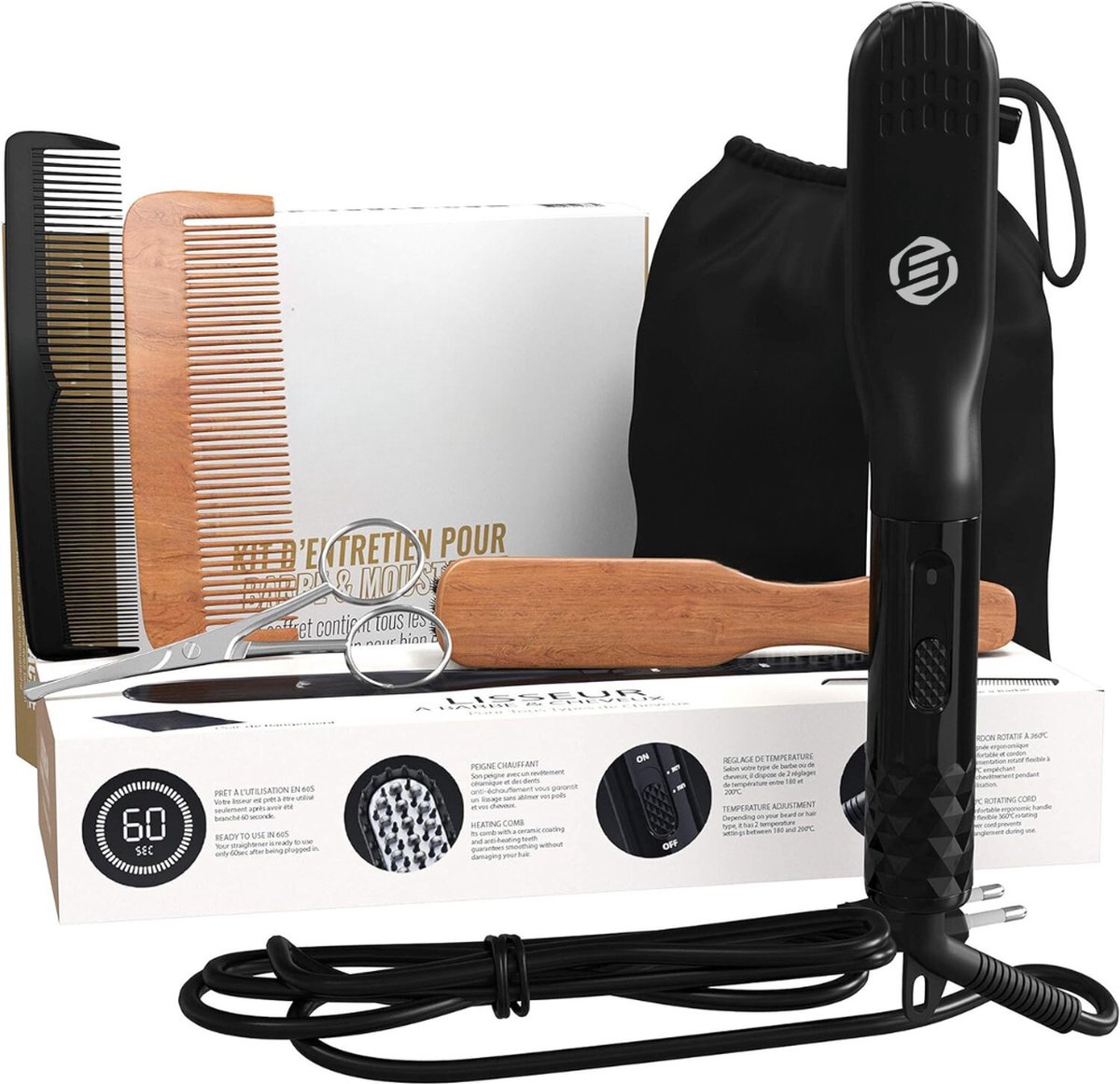 Equivera Baard Stijltang - Baard Styler - Baard Stijlborstel - Baard Stijler - Baardborstel - Baard Borstel - Must Have Voor Mannen