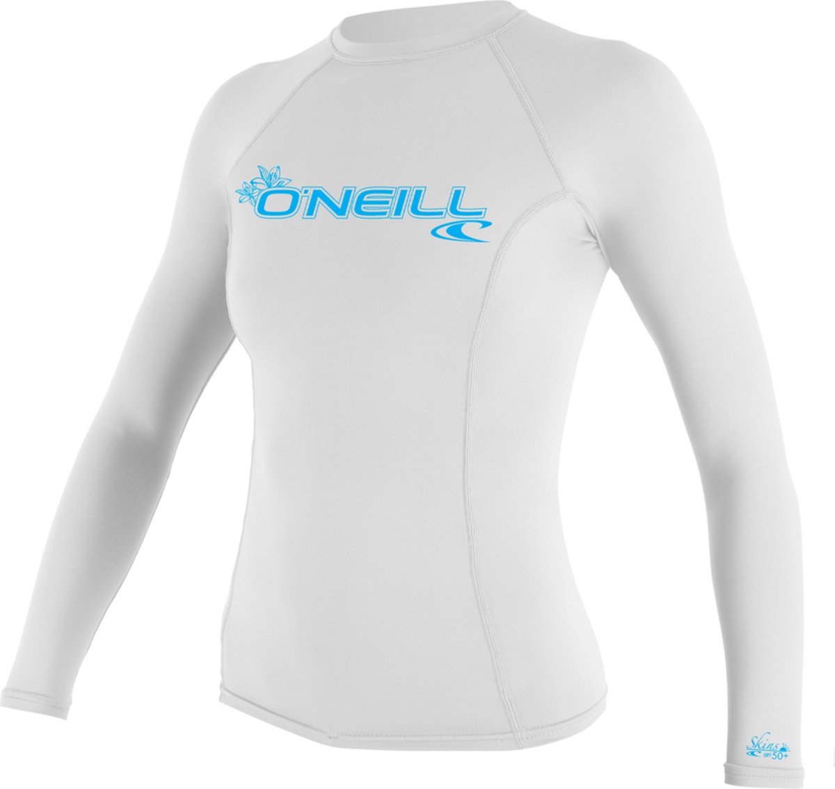 O'Neill Dames Basic Skins Lange Mouw Rash Guard - White