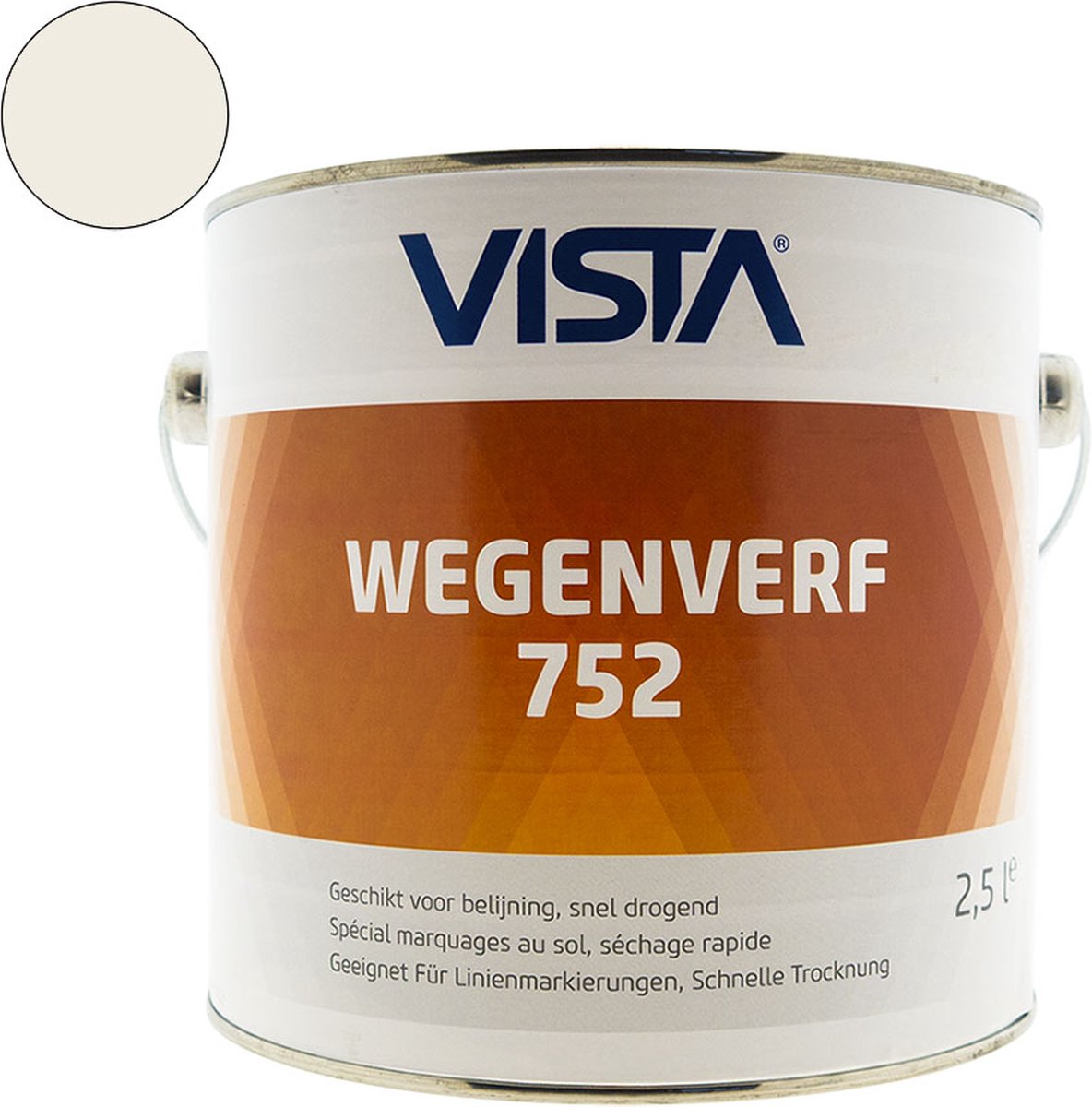 Vista Wegenverf - Hoge slijtvastheid - Vermindert vuilaanhechting - 2 Componenten - Wit (RAL 9010) - 2,5 Liter