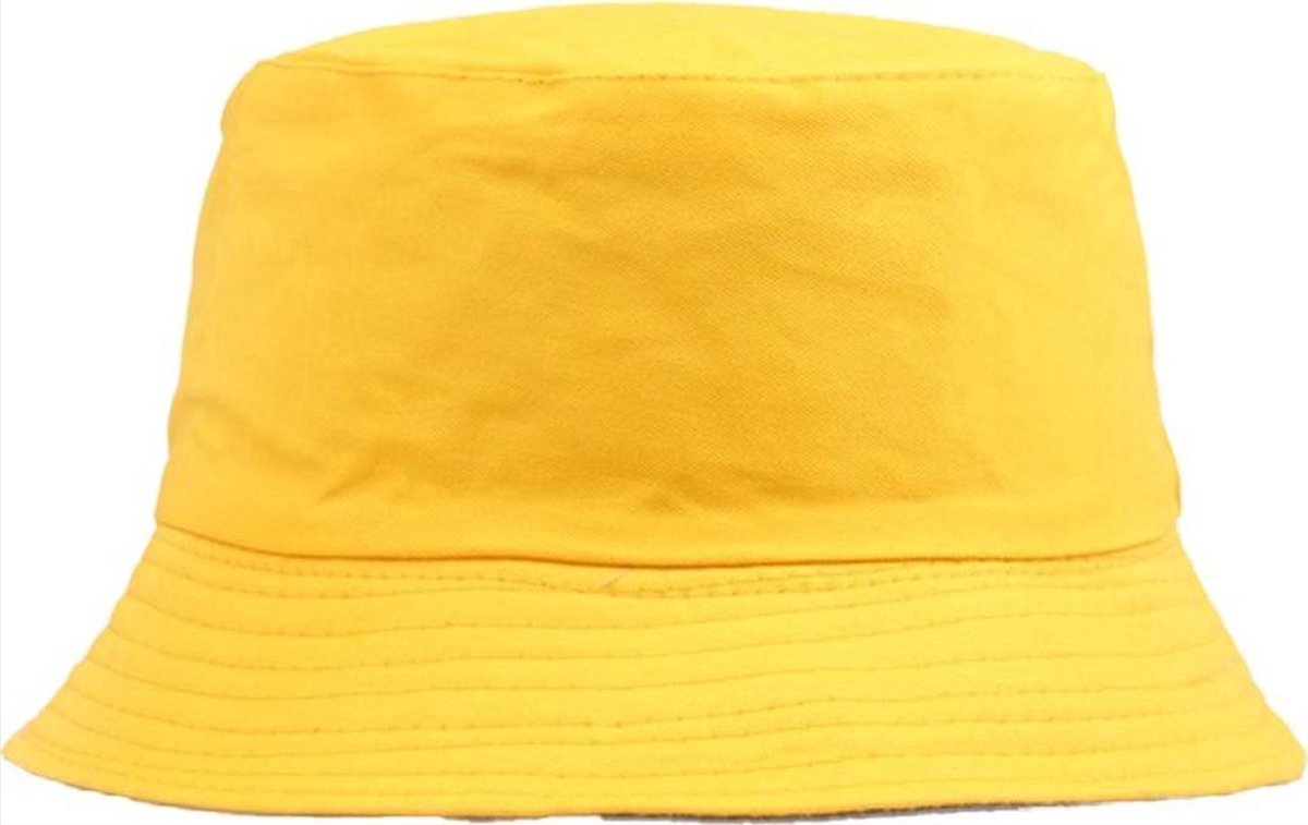 CHPN - Hoedje - Vissershoedje - Bucket Hat - Vissershoedje - Geel - One size - Zonbescherming - Hoofddeksel - Hoed - Festivalhoedje - Geel hoedje