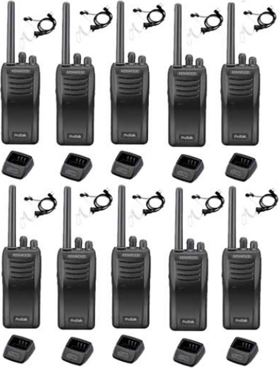 Set van 10 stuks Kenwood TK-3501 met beveiliging oortje en laders