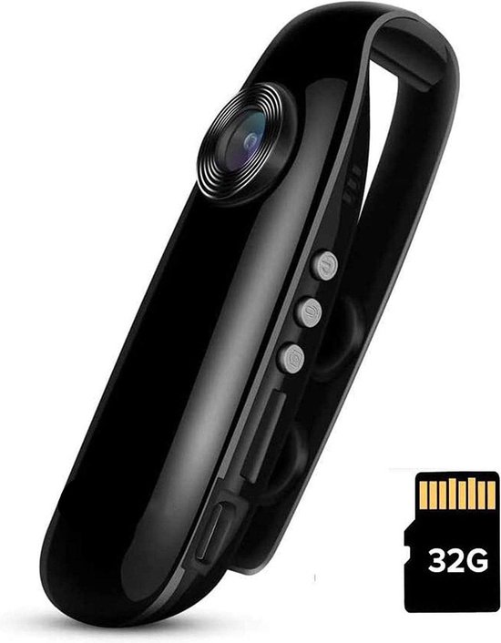 Mini Body Camera, 180° Rotatable Lens 1080P HD Portable Police Bodycam Portable Video Recorder with Night Vision, Personal Small Security Camera for Travel, Cycling