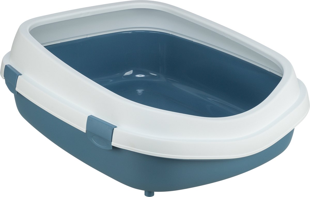 Trixie Kattenbak Primo Met Rand Blauw / Wit - XXL 71X56X25 CM