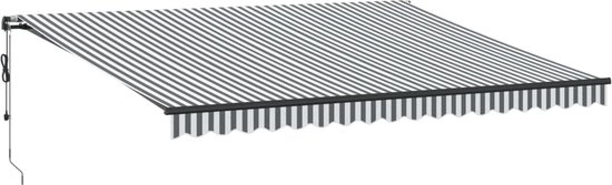vidaXL - Auvent - automatique - extensible - LED - 450x300 - cm - anthracite - et - blanc