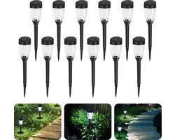 Aigostar 10Q4T - Solar Tuinfakkels - 12 stuks - 34,5cm - Tuinverlichting op zonne-energie - IP44 - Tuinlantaarns - Padverlichting - 6500K