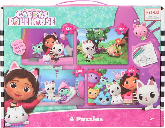 Gabby's Dollhouse Puzzel 4-pack | bol