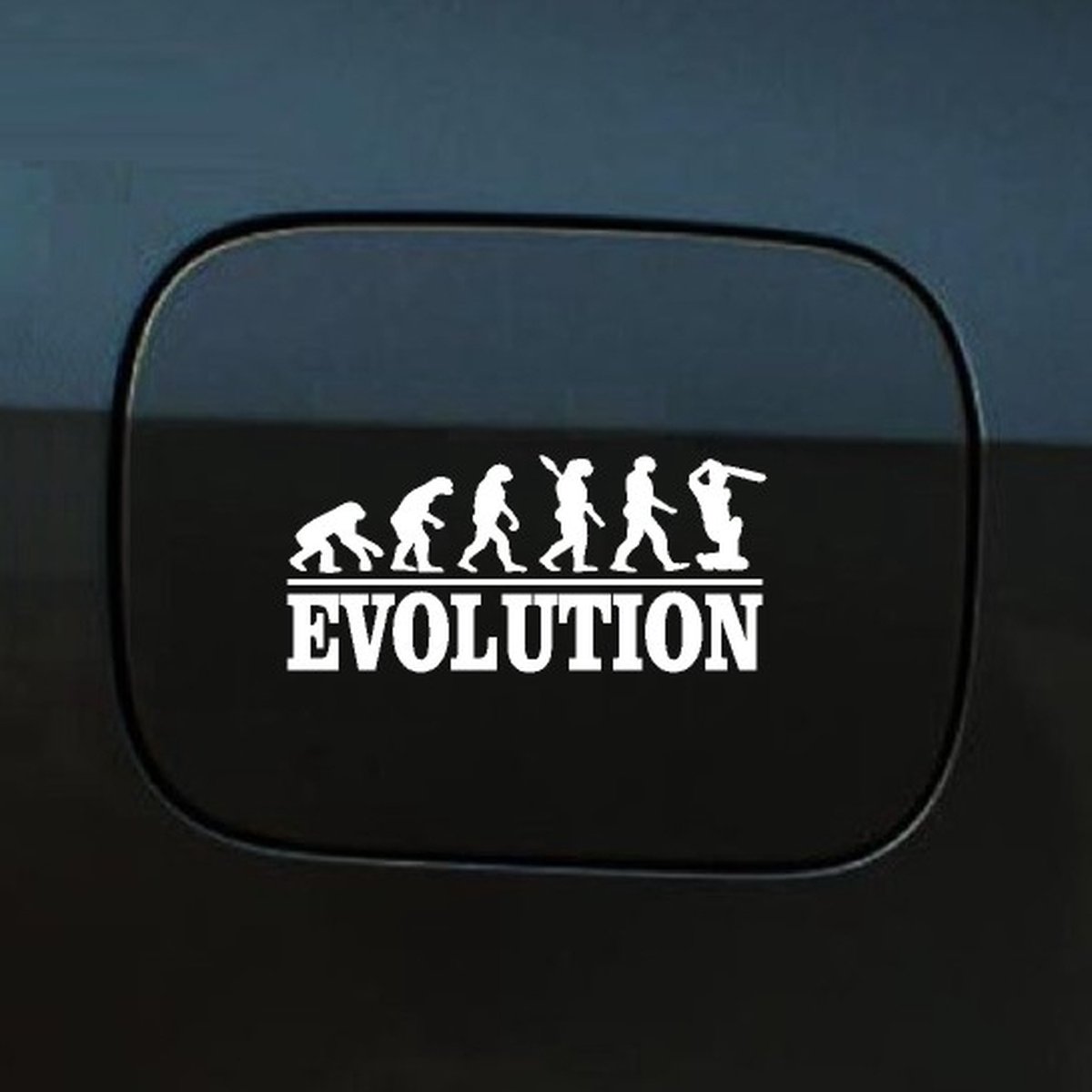 Bumpersticker - Evolution Cricket - 20x9.3 - Wit