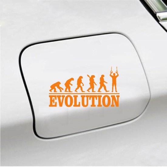 Foto: Bumpersticker evolution turnringen 20x9 3 oranje