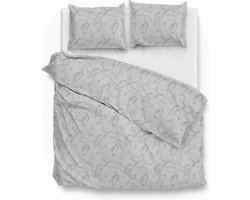 Zohome Dekbedovertrek Fiori-di-Satinado - Abstract Bedlinnen - 240x220 - Grijs - Dekbedhoes van 100% Katoen-Satijn