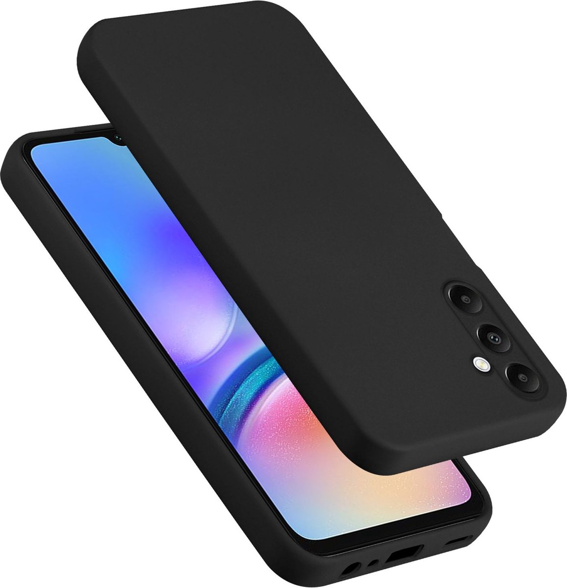 Cadorabo Hoesje geschikt voor Samsung Galaxy A05s in LIQUID ZWART - Beschermhoes gemaakt van flexibel TPU silicone Case Cover