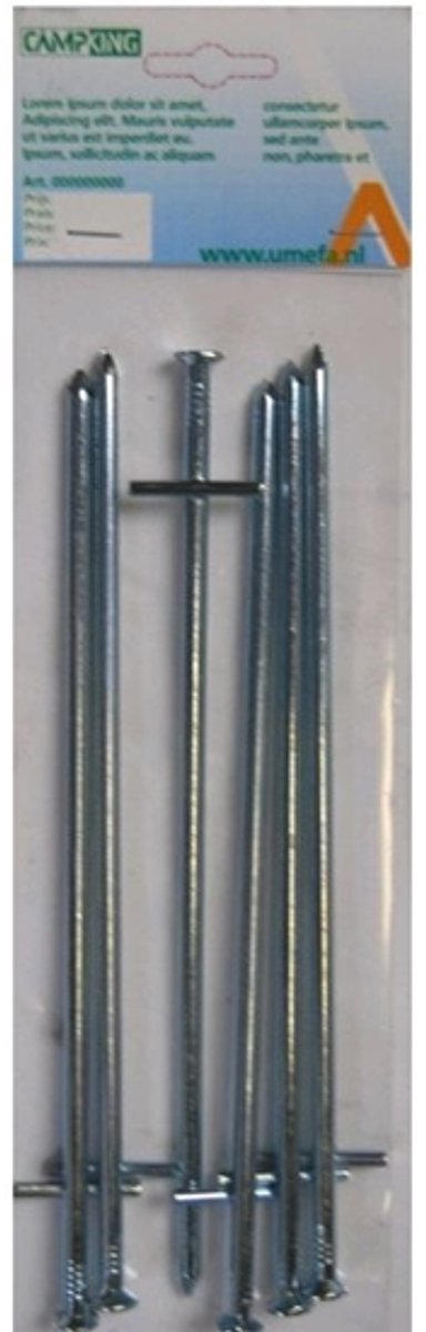Grondpennen/tentharingen Tarzan - 6x - metaal - 23 cm - Rotspen - Spijkerharing - camping/windscherm van Tarzan. — afbeelding 3