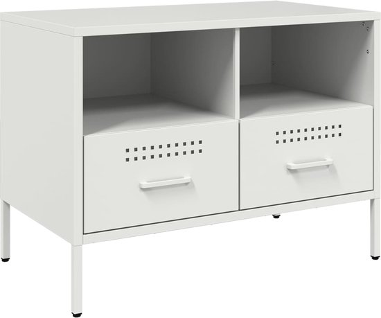 Meubles TV vidaXL 2 pièces 68 x 39 x 50,5 cm Acier Blanc