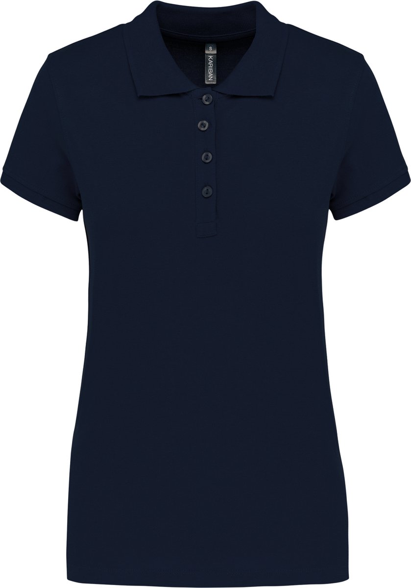 Kariban Piqué-damespolo korte mouwen K255 - Navy - XS