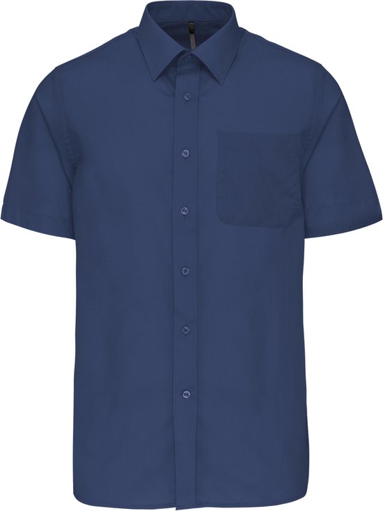 Kariban Overhemd in onderhoudsvriendelijk polykatoen-popeline korte mouwen heren K551 - Deep Blue - XXL