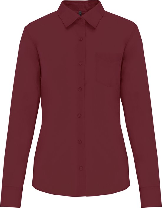 Chemisier Femme XS Kariban Manches longues Vin 65% Polyester, 35% Katoen