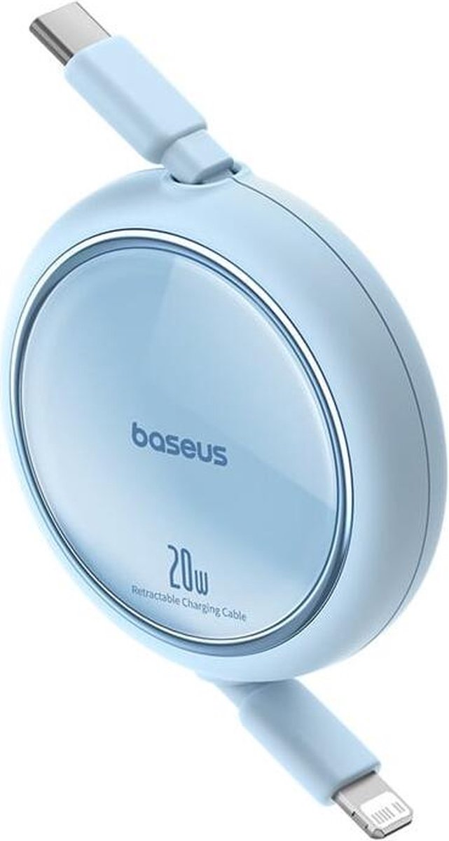 Baseus Free2Pull Oprolbare USB-C naar Lightning Kabel 20W PD 1M Blauw