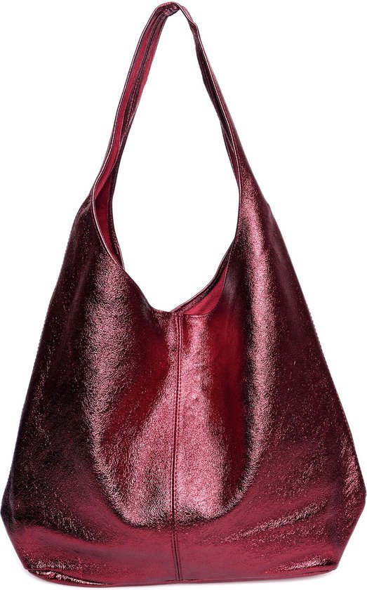 Glamorous - Tas met handvat aan de bovenkant in bordeauxrood