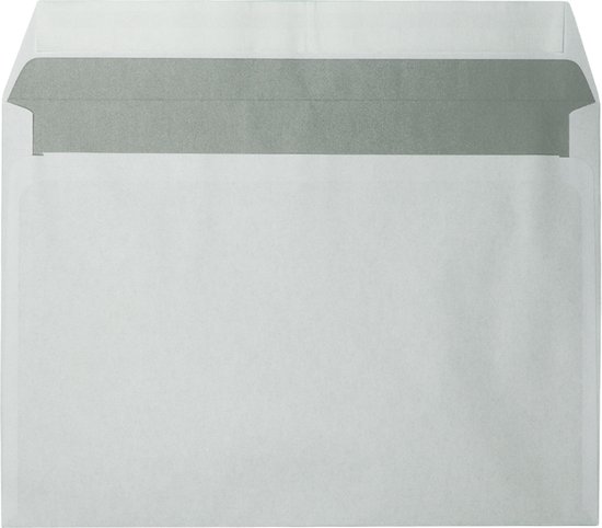 Wit C5-envelop met venster rechts, de flap is open.