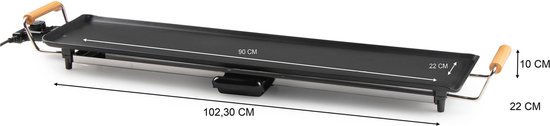 DOMO DO8313TP Teppanyaki XXL - Bakplaat 90 cm - 1800 W - Houtlook — afbeelding 4