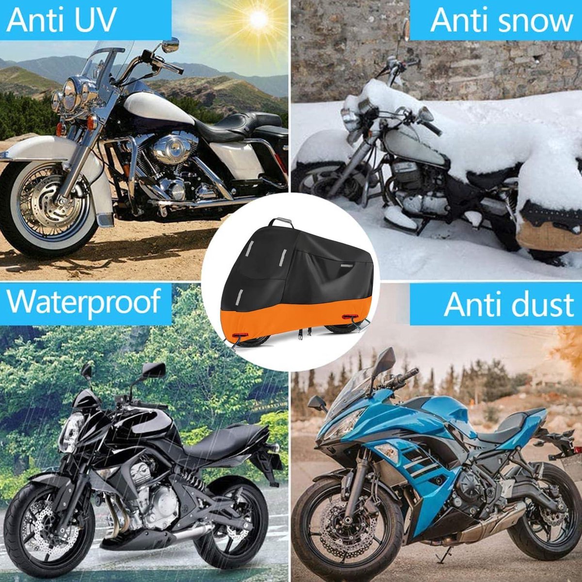 300D Waterdichte Motorhoes Buiten Oxford, Heavy Duty Motorfiets