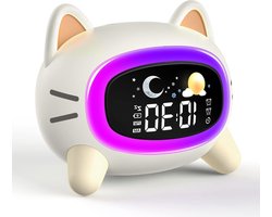 Kinderen Wekker Slaap Trainer Klok - Maan, Zon, Geluid - Digitaal, Batterij Aangedreven Nachtlampje