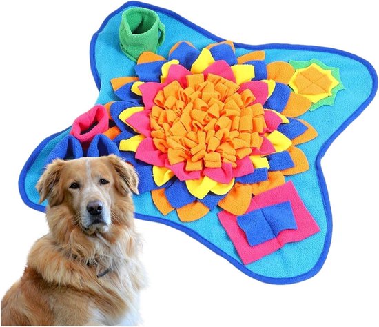 Runda snuffelmat voor honden, trainingsmat voor honden, bevordert natuurlijke vaardigheden bij het zoeken naar voedsel en verlicht stress, gemakkelijk te vullen en machinewasbaar